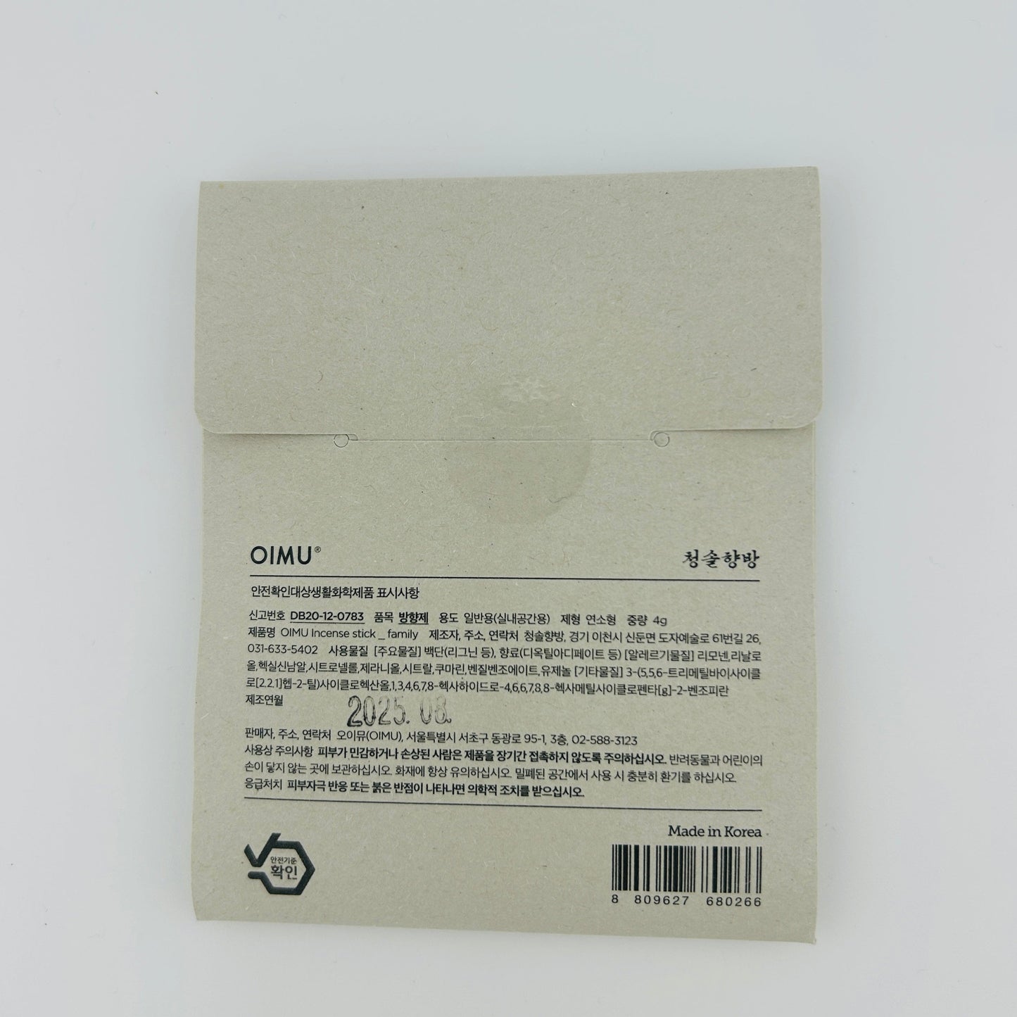 Korean Incense Stick - Oimu Family Assorted