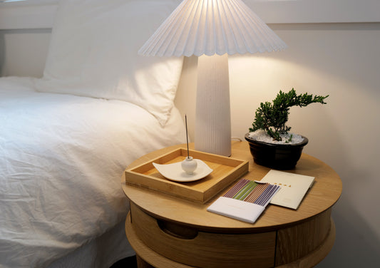 Moon Jar Incense Holder in White & Incense Stick Set