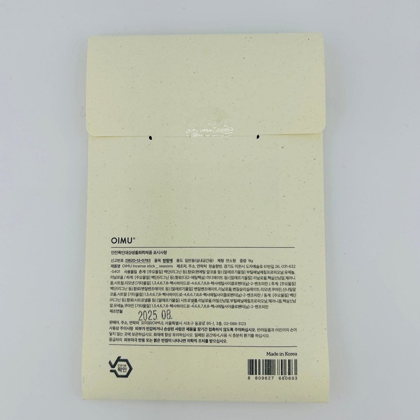 Korean Incense Stick - Oimu Seasons Assorted