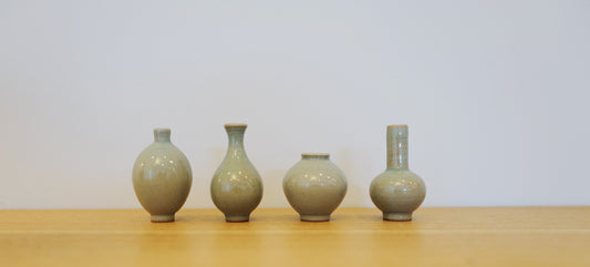 Korean Mini Ceramic Jar Set - Celadon