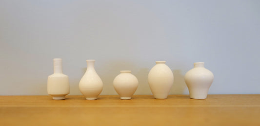 Korean Mini Ceramic Jar Set -  Matt White