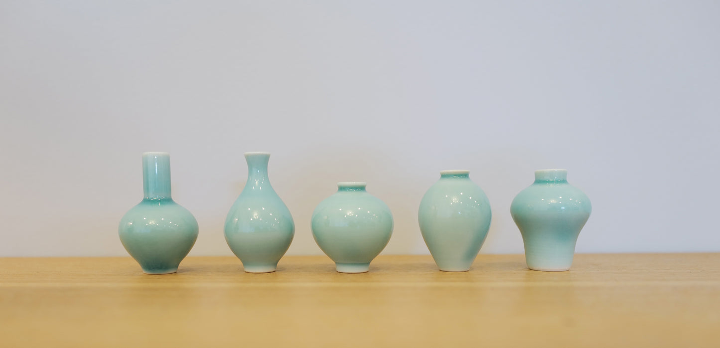 Korean Mini Ceramic Jar Set - Glossy Jade