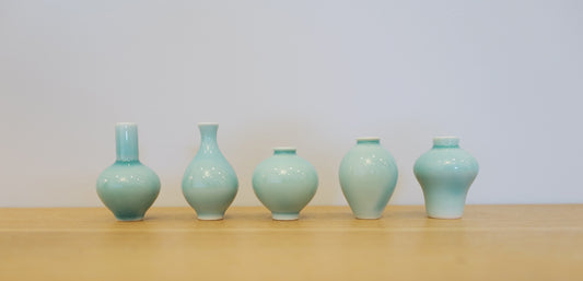 Korean Mini Ceramic Jar Set - Glossy Jade